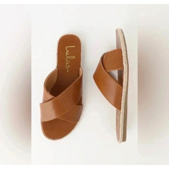 Lulus Shoes - Lulus Koren Espadrille Slide Sandals – Tan – Size 6 – NIB
